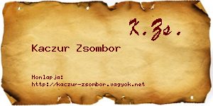 Kaczur Zsombor névjegykártya
